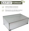 NATIV Frühbeet aus 1 mm dicken Aluminium, Hochbeet Abdeckung mit arretierbarem Dach, Frühbeetkasten mit Polycarbonatplatten, Frühbeetaufsatz für Hochbeet 100 x 60 cm, Mini Gewächshaus - Thumbnail 4