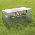 NATIV Frühbeet aus 1 mm dicken Aluminium, Hochbeet Abdeckung mit arretierbarem Dach, Frühbeetkasten mit Polycarbonatplatten, Frühbeetaufsatz für Hochbeet 100 x 60 cm, Mini Gewächshaus - Thumbnail 7