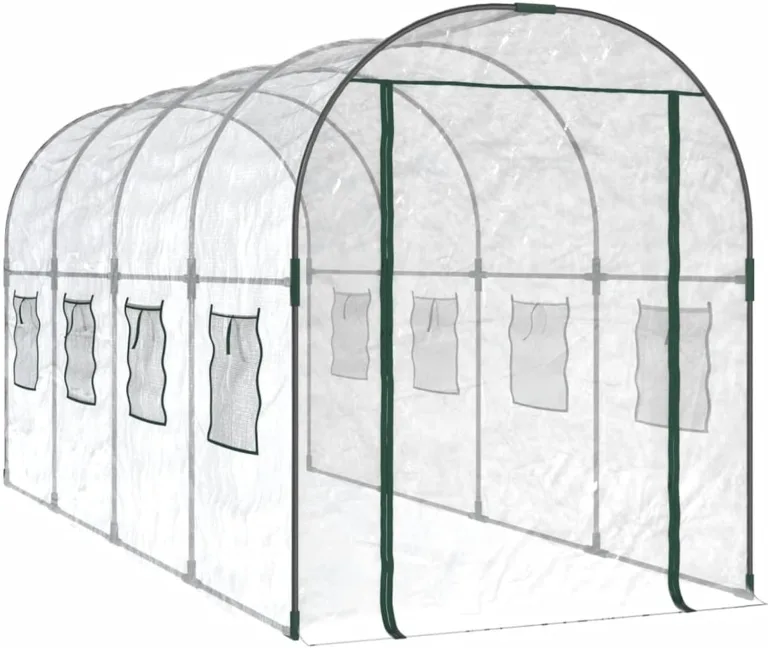 Gecheer Gewächshaus Foliengewächshaus Tomatenhaus Transparent 160x400x190 cm PVC & Stahl – Bild 2