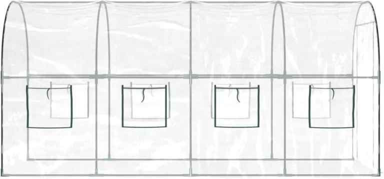 Gecheer Gewächshaus Foliengewächshaus Tomatenhaus Transparent 160x400x190 cm PVC & Stahl – Bild 4