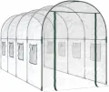 Gecheer Gewächshaus Foliengewächshaus Tomatenhaus Transparent 160x400x190 cm PVC & Stahl - Thumbnail 2