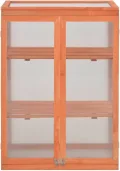 Gewächshaus Holz 75x47x109 cm GewäChshaus Klein Frostschutz Pflanzen Winterschutz FrostwäChter GewäChshaus Winterfest GeräTehaus Tomatenhaus mit 2 Regale&Türen, Klappdeckel - Thumbnail 3