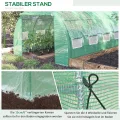Outsunny Foliengewächshaus Polytunnel 4 x 3 x 2 m begehbares Gewächshaus mit aufrollbar Abdeckungen Folientunnel Treibhaus UV-Schutz Stahlrohr Grün - Thumbnail 6