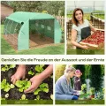 Outsunny Foliengewächshaus Polytunnel 4 x 3 x 2 m begehbares Gewächshaus mit aufrollbar Abdeckungen Folientunnel Treibhaus UV-Schutz Stahlrohr Grün - Thumbnail 7