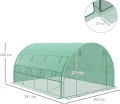 Outsunny Foliengewächshaus Polytunnel 4 x 3 x 2 m begehbares Gewächshaus mit aufrollbar Abdeckungen Folientunnel Treibhaus UV-Schutz Stahlrohr Grün - Thumbnail 8