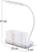PEARL Mini Gewächshaus: 2er-Set Gewächs- & Anzucht-Station,2Töpfe,Wachstums-LEDs & Wassertank (Anzuchtlampe, Anzuchtsystem, LED Blumentopf) - Thumbnail 8