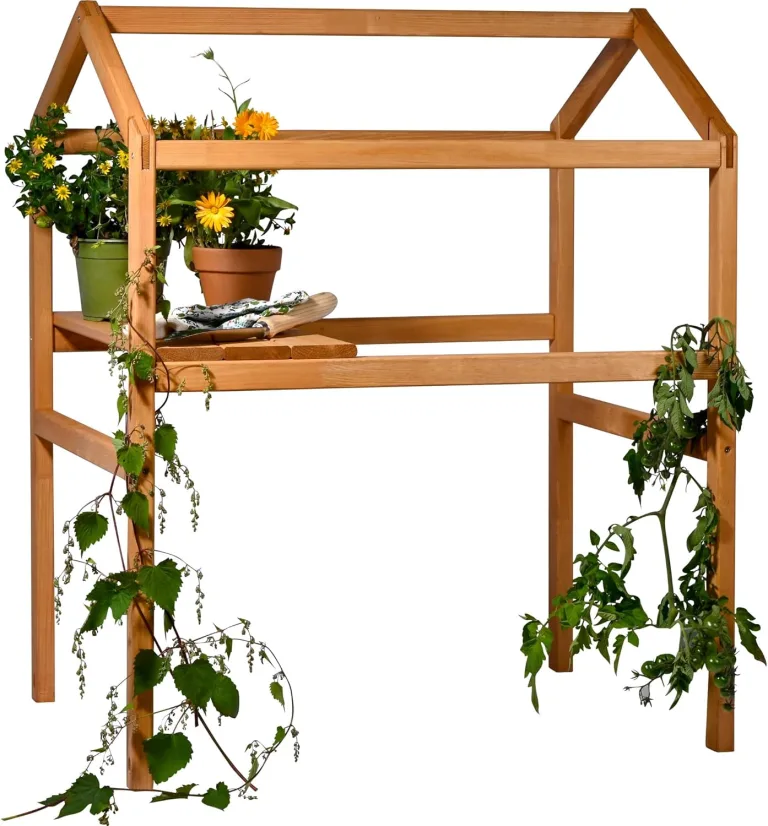 dobar® Frühbeetaufsatz aus Holz für Hochbeet Kubus 2.0 - Frühbeetkasten für Garten - 76 x 56 x 20 cm - Braun – Bild 8