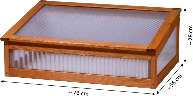 dobar® Frühbeetaufsatz aus Holz für Hochbeet Kubus 2.0 - Frühbeetkasten für Garten - 76 x 56 x 20 cm - Braun – Bild 3