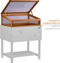 dobar® Frühbeetaufsatz aus Holz für Hochbeet Kubus 2.0 - Frühbeetkasten für Garten - 76 x 56 x 20 cm - Braun - Thumbnail 5