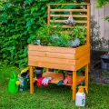dobar® Rankgitter-Aufsatz aus Holz - Rankgitter für Hochbeet Kubus 2.0-78 x 5 x 78 cm - Braun - Thumbnail 2