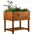 dobar® Hochbeet Kubus 2.0 inkl. Pflanzfolie und Ablage - Hochbeet für Garten aus Holz - 78 x 58 x 78 cm - Braun - Thumbnail 1