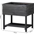 dobar® Hochbeet Kubus 2.0 inkl. Pflanzfolie und Ablage - Hochbeet für Garten aus Holz - 78 x 58 x 78 cm - Anthrazit - Thumbnail 2