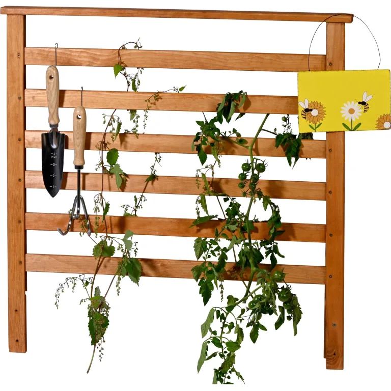 dobar® Rankhilfen-Aufsatz Gurken für Hochbeet Kubus 2.0 - Rankhilfe für den Garten - 78 x 58 x 78 cm - Braun – Bild 10