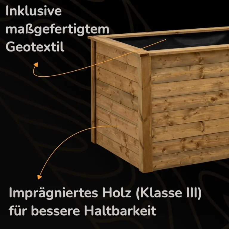 Hochbeet Holz Made in Europe, Hochwertige Hochbeete für Garten Holz, Hochbeete-kit, Hochbeet XXL Groß – Bild 4