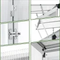 Anlehngewächshaus Tomaten Gewächshaus 180x52x190cm Aluminium Beistell-Gewächshaus, Treibhaus Gartenhaus Frühbeet Ohne Rückwand, Gewächshaus Winterfest Klein, Minigewächshaus, Silber - Thumbnail 2