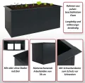 Hochbeet HWC-N24, Metallhochbeet Gemüsebeet Blumenkasten Pflanzkübel, Schneckenkante 78x170x90cm Eisen 52kg, anthrazit - Thumbnail 2