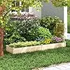 HOMASIS Blumenkasten mit Rankgitter, Hochbeet mit Spalier, Pflanzenkasten Holz, Blumenbeet mit Rankhilfer, Gartenspalier für Kletterpflanzen, Rankkasten für Balkon Garten (Natur, 235x63x102cm) - Thumbnail 2