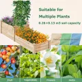 HOMASIS Blumenkasten mit Rankgitter, Hochbeet mit Spalier, Pflanzenkasten Holz, Blumenbeet mit Rankhilfer, Gartenspalier für Kletterpflanzen, Rankkasten für Balkon Garten (Natur, 223x64x134cm) - Thumbnail 4