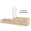 HOMASIS Blumenkasten mit Rankgitter, Hochbeet mit Spalier, Pflanzenkasten Holz, Blumenbeet mit Rankhilfer, Gartenspalier für Kletterpflanzen, Rankkasten für Balkon Garten (Natur, 223x64x134cm) - Thumbnail 5