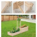 HOMASIS Blumenkasten mit Rankgitter, Hochbeet mit Spalier, Pflanzenkasten Holz, Blumenbeet mit Rankhilfer, Gartenspalier für Kletterpflanzen, Rankkasten für Balkon Garten (Natur, 223x64x134cm) - Thumbnail 7