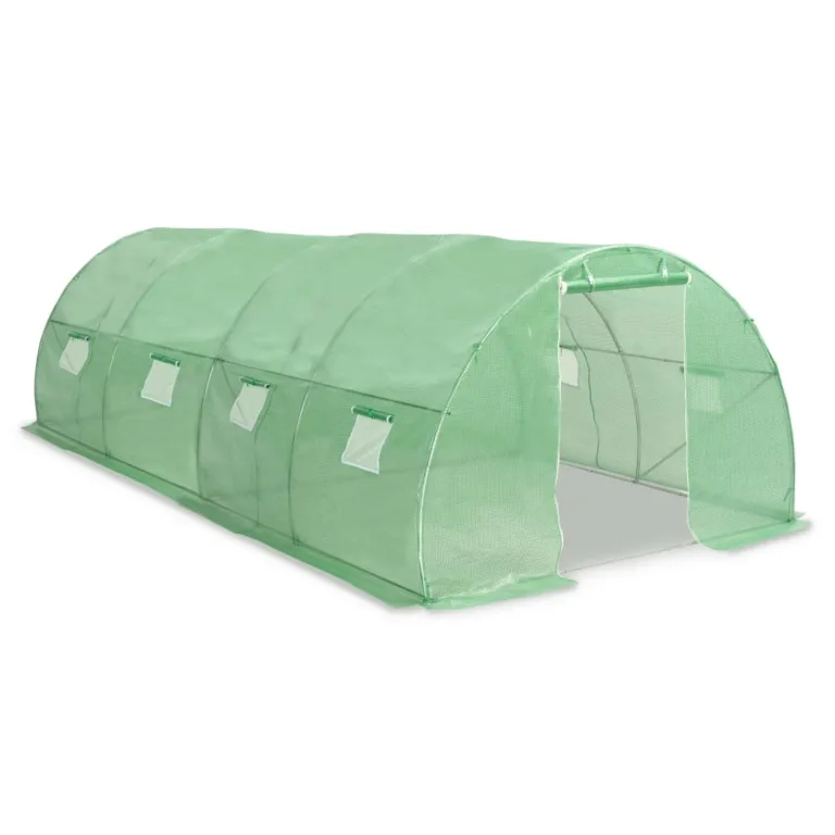 Gecheer Gewächshaus Tunnelgewächshaus Gartenhaus Garten Treibhaus Pflanzenhaus Tomatenhaus Frühbeet 18m² 600x300x200 cm-4408 – Bild 2
