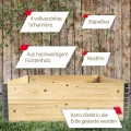 Schroth Home Hochbeet 120x80x40cm groß - rechteckig - Palettenrahmen aus Holz - Hochbeet für Garten - faltbar - steckbar & stapelbar - Aussenbereich (2X Hochbeetrahmen 120x80x40) - Thumbnail 4