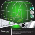 KESSER® Folien-Gewächshaus Stabil mit 6 Fenster mit Moskitonetz & Tür | Gartentunnel mit Rahmen aus verzinktem Stahl | Folientunnel 170g/m² inkl. Erdanker Handschuhen & Seilen | 200x300cm Grün - Thumbnail 7