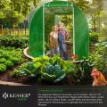 KESSER® Folien-Gewächshaus Stabil mit 6 Fenster mit Moskitonetz & Tür | Gartentunnel mit Rahmen aus verzinktem Stahl | Folientunnel 170g/m² inkl. Erdanker Handschuhen & Seilen | 200x300cm Grün - Thumbnail 8