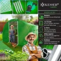 KESSER® Folien-Gewächshaus Stabil mit 16 Fenster mit Moskitonetz & Tür | Gartentunnel mit Rahmen aus verzinktem Stahl | Folientunnel 170g/m² inkl. Erdanker Handschuhen & Seilen | 800x300cm Grün - Thumbnail 6