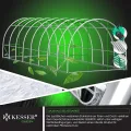 KESSER® Folien-Gewächshaus Stabil mit 16 Fenster mit Moskitonetz & Tür | Gartentunnel mit Rahmen aus verzinktem Stahl | Folientunnel 170g/m² inkl. Erdanker Handschuhen & Seilen | 800x300cm Grün - Thumbnail 7
