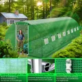 KESSER® Folien-Gewächshaus Stabil mit 16 Fenster mit Moskitonetz & Tür | Gartentunnel mit Rahmen aus verzinktem Stahl | Folientunnel 170g/m² inkl. Erdanker Handschuhen & Seilen | 800x300cm Grün - Thumbnail 9