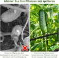 GOPLUS Gurken Rankhilfe, Rankgitter mit verstellbarer A-Form & Würfel-Form, Pflanzenspalier Metall mit Ranknetz & Clips, Gartenspalier Gurkenspalier Pflanzenstütze für Kletterpflanzen, Tomaten & Rosen - Thumbnail 6