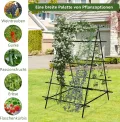 GOPLUS Gurken Rankhilfe, Rankgitter mit verstellbarer A-Form & Würfel-Form, Pflanzenspalier Metall mit Ranknetz & Clips, Gartenspalier Gurkenspalier Pflanzenstütze für Kletterpflanzen, Tomaten & Rosen - Thumbnail 3
