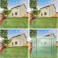 Gewächshaus mit 140g PE-Folie Foliengewächshaus Stahlrohr 16 mm Durchmesser, aufrollbare Tür, Tomatenhaus begehbares Treibhaus, Pflanzenhaus200x80x170CM, Grün - Thumbnail 4