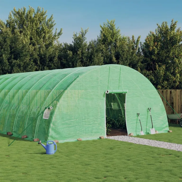 Rantry Haus Gewächshaus mit grünem Stahlrahmen 36 m² 6 x 6 x 2,85 m, Gewächshaus für den Garten, Gewächshaus für den Garten, Gewächshaus für Pflanzen, Haus, Möbel – Bild 1
