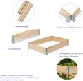 gardivo Hochbeet 120 x 80 x 20 cm - 3-teilig Palettenrahmen aus Holz, Beeteinfassung, Garten Hochbeete, Holzrahmen, Aufsatzrahmen auf Europalettefaltbar, stapelbar, steckbar - Thumbnail 4