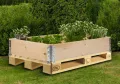gardivo Hochbeet 120 x 80 x 20 cm - 3-teilig Palettenrahmen aus Holz, Beeteinfassung, Garten Hochbeete, Holzrahmen, Aufsatzrahmen auf Europalettefaltbar, stapelbar, steckbar - Thumbnail 3