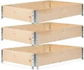 gardivo Hochbeet 120 x 80 x 20 cm - 3-teilig Palettenrahmen aus Holz, Beeteinfassung, Garten Hochbeete, Holzrahmen, Aufsatzrahmen auf Europalettefaltbar, stapelbar, steckbar - Thumbnail 1