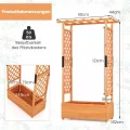 COSTWAY Blumenkasten mit Rankgitter & hängendem Dach, Pflanzkasten mit Rankhilfe, Hochbeet für Kletterpflanzen & hängende Körbe, für Hof Garten Terrasse, Pflanzkübel Holz, Orange (110x44x182cm) - Thumbnail 6