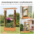 COSTWAY Blumenkasten mit Rankgitter & hängendem Dach, Pflanzkasten mit Rankhilfe, Hochbeet für Kletterpflanzen & hängende Körbe, für Hof Garten Terrasse, Pflanzkübel Holz, Orange (110x44x182cm) - Thumbnail 7