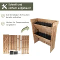 NATIV Blumentreppe 2 Stück, Pflanzregal mit Gartenvlies, Vertikalbeet aus Holz, Kräuterregal für Blumenkasten, Hochbeet mit 2 Etagen, Pflanztreppe als Kräuterbeet, Blumenleiter - Thumbnail 4