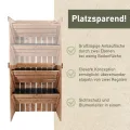 NATIV Blumentreppe 2 Stück, Pflanzregal mit Gartenvlies, Vertikalbeet aus Holz, Kräuterregal für Blumenkasten, Hochbeet mit 2 Etagen, Pflanztreppe als Kräuterbeet, Blumenleiter - Thumbnail 5