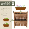 NATIV Blumentreppe 2 Stück, Pflanzregal mit Gartenvlies, Vertikalbeet aus Holz, Kräuterregal für Blumenkasten, Hochbeet mit 2 Etagen, Pflanztreppe als Kräuterbeet, Blumenleiter - Thumbnail 7