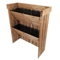 NATIV Blumentreppe 2 Stück, Pflanzregal mit Gartenvlies, Vertikalbeet aus Holz, Kräuterregal für Blumenkasten, Hochbeet mit 2 Etagen, Pflanztreppe als Kräuterbeet, Blumenleiter - Thumbnail 9