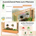 COSTWAY Blumenkasten mit Rankgitter & hängendem Dach, Pflanzkasten mit Rankhilfe, Hochbeet für Kletterpflanzen & hängende Körbe, für Hof Garten Terrasse, Pflanzkübel Holz, Orange (200x44x114cm) - Thumbnail 3