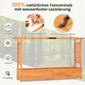 COSTWAY Blumenkasten mit Rankgitter & hängendem Dach, Pflanzkasten mit Rankhilfe, Hochbeet für Kletterpflanzen & hängende Körbe, für Hof Garten Terrasse, Pflanzkübel Holz, Orange (200x44x114cm) - Thumbnail 4