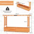 COSTWAY Blumenkasten mit Rankgitter & hängendem Dach, Pflanzkasten mit Rankhilfe, Hochbeet für Kletterpflanzen & hängende Körbe, für Hof Garten Terrasse, Pflanzkübel Holz, Orange (200x44x114cm) - Thumbnail 6