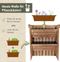 NATIV Blumentreppe, Pflanzregal mit Gartenvlies, Vertikalbeet aus Holz, Kräuterregal für Blumenkasten, Hochbeet mit 2 Etagen, Pflanztreppe als Kräuterbeet, Blumenleiter als Gemüsebeet - Thumbnail 6