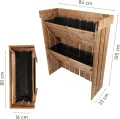 NATIV Blumentreppe, Pflanzregal mit Gartenvlies, Vertikalbeet aus Holz, Kräuterregal für Blumenkasten, Hochbeet mit 2 Etagen, Pflanztreppe als Kräuterbeet, Blumenleiter als Gemüsebeet - Thumbnail 7