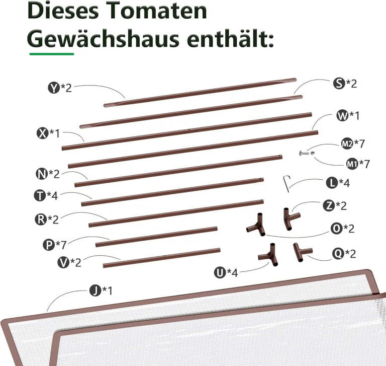 Amopatio Tomatengewächshaus, Foliengewächshaus Klein mit Atmungsaktives Fenster/verstärkter PE-Abdeckung/Erdhaken/Rolltor, 100 x 50 x 150 cm, Tomaten Gewächshaus für Garten, Balkon, Terrasse – Bild 8